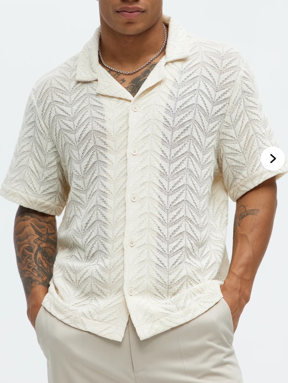 Fashion nova men crochet knitted shirt